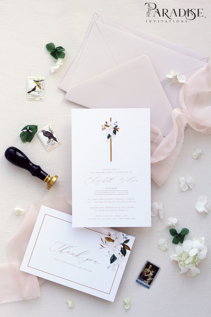 Lynette Floral Christian Invitation