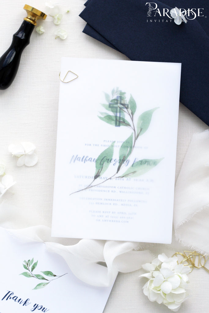 Leta Foliage Christian Invitation