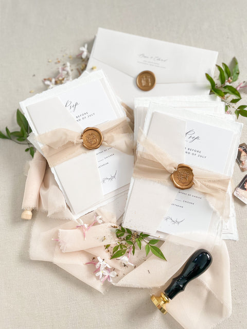 Announce your special day with understated elegance and personal charm. This earthen neutral wedding stationery collection is crafted to celebrate your love story with a refined, organic feel. Each invitation is a personalised handmade invite, featuring your unique details on our premium, artisan paper. The soft, neutral tones create a timeless and tranquil aesthetic, perfectly complemented by the gentle hue of the "Natural" accent color.