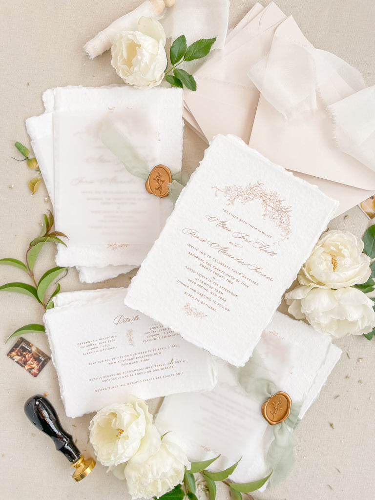 Liliany Handmade Paper Wedding Invitation Sets