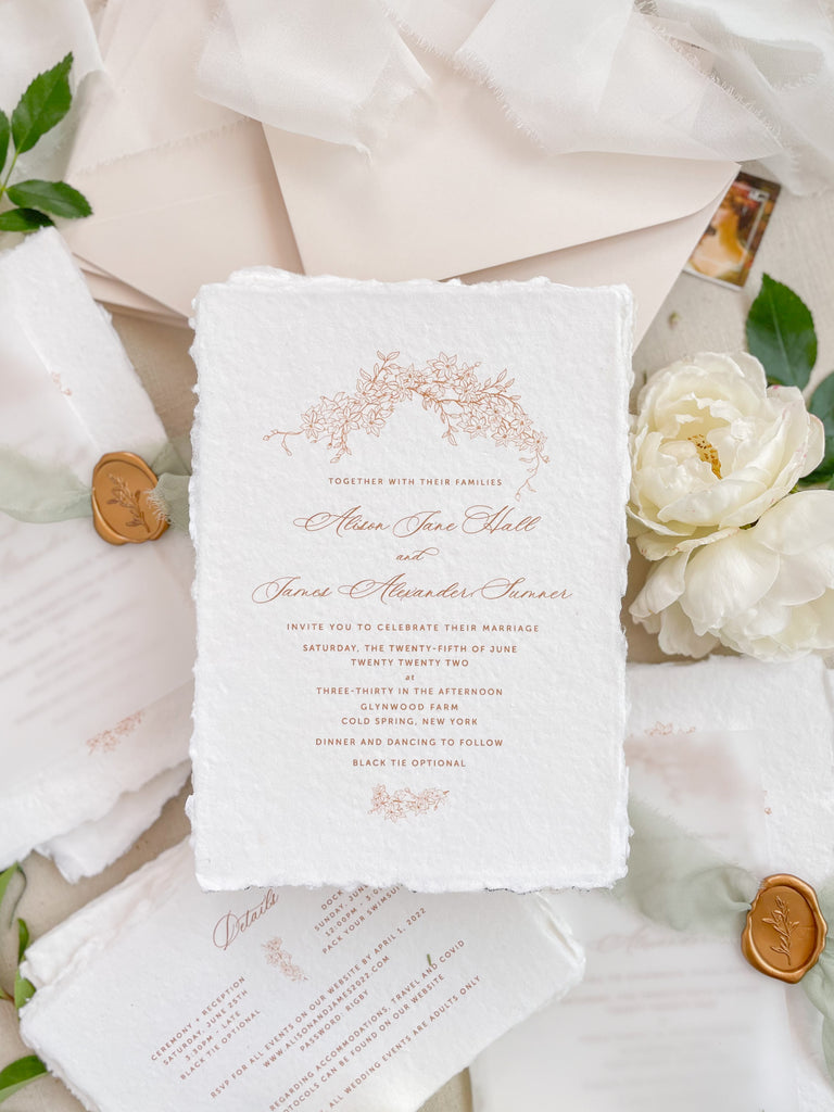 Liliany Handmade Paper Wedding Invitation Sets