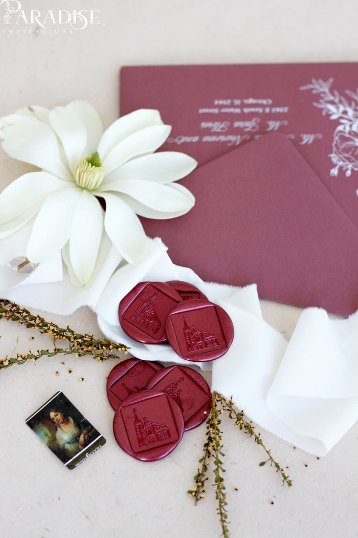 Burgundy Square Wax Seals