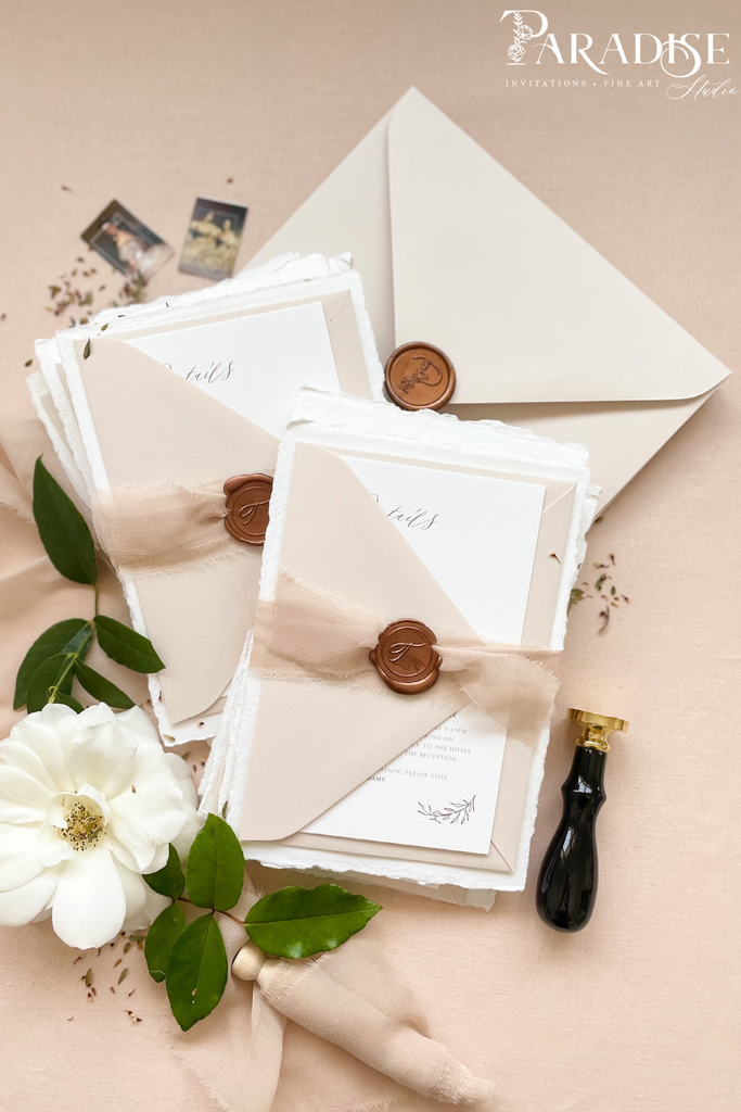 Brianna Handmade Paper Wedding Invitation Sets