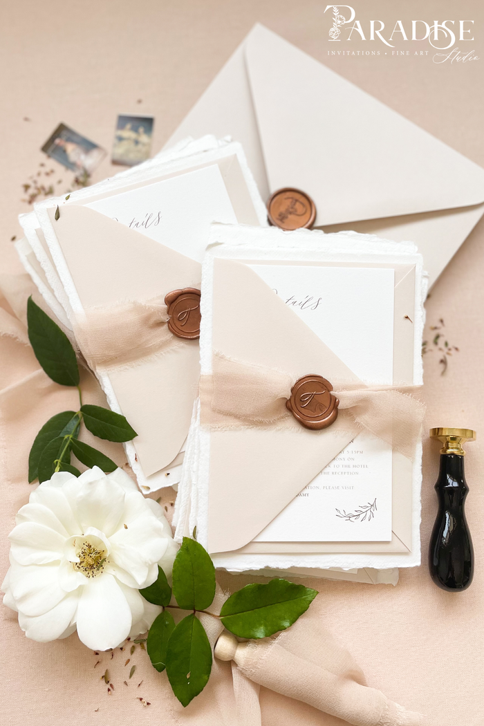 Brianna Handmade Paper Wedding Invitation Sets