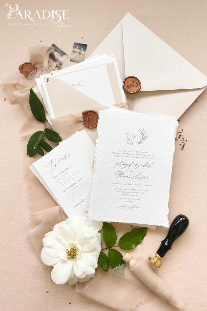 Brianna Handmade Paper Wedding Invitation Sets