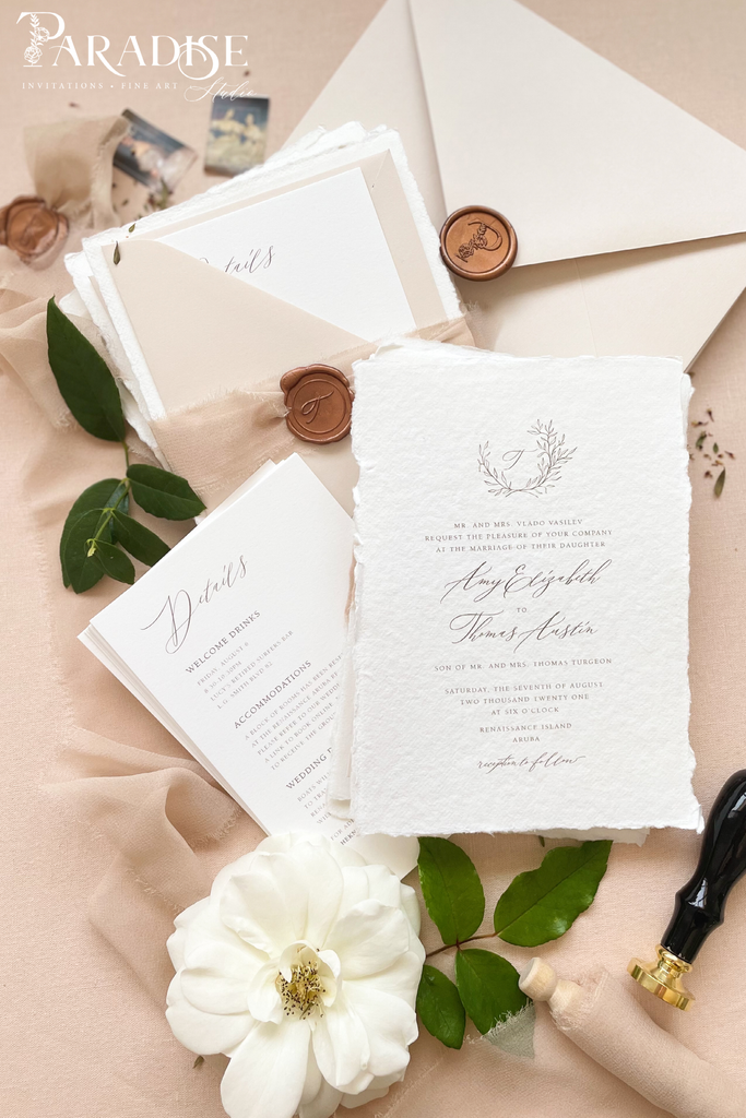 Brianna Handmade Paper Wedding Invitation Sets