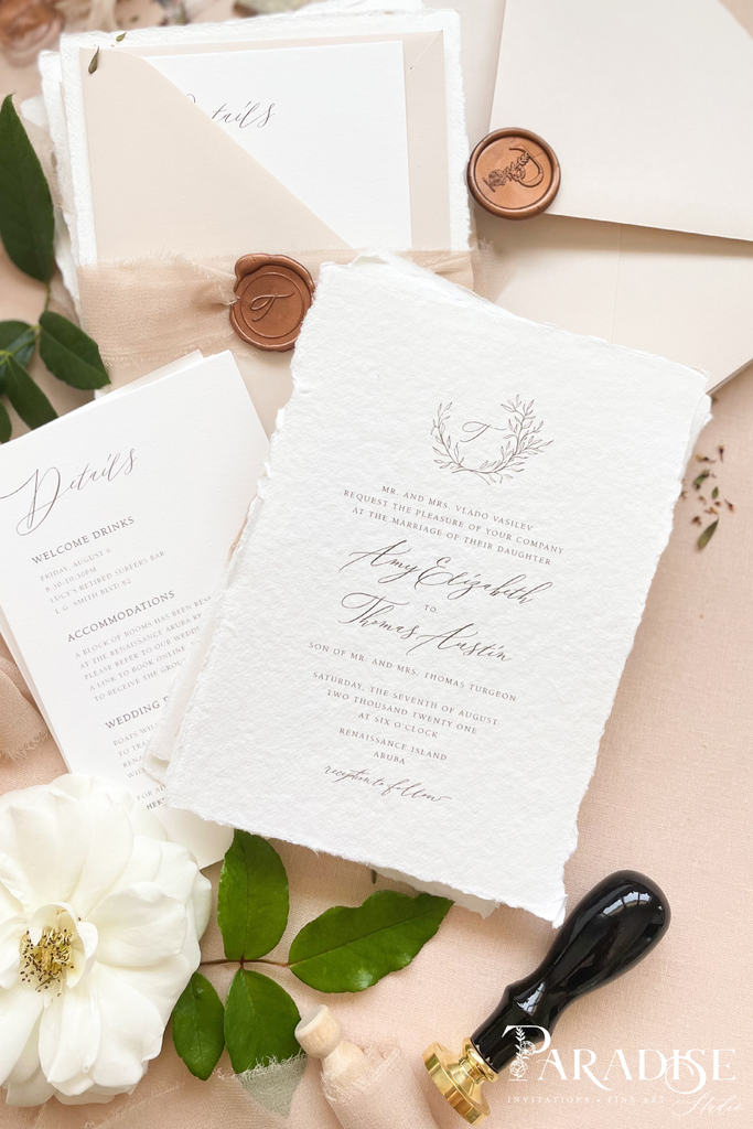 Brianna Handmade Paper Wedding Invitation Sets