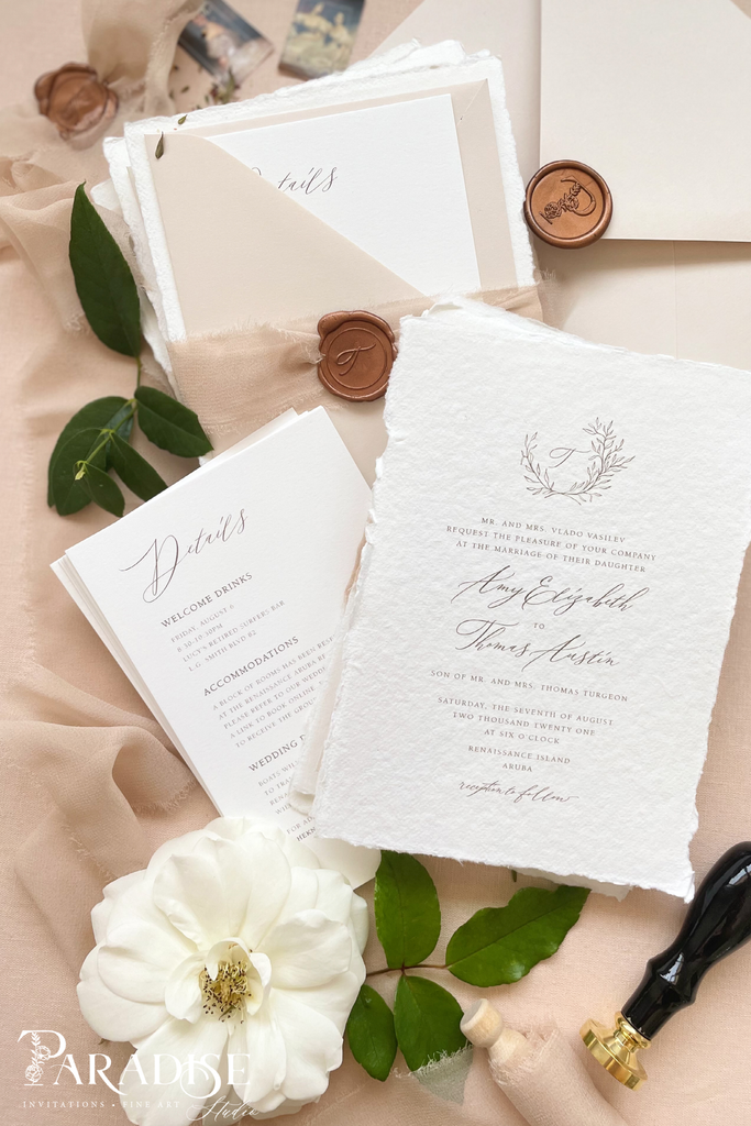 Brianna Handmade Paper Wedding Invitation Sets