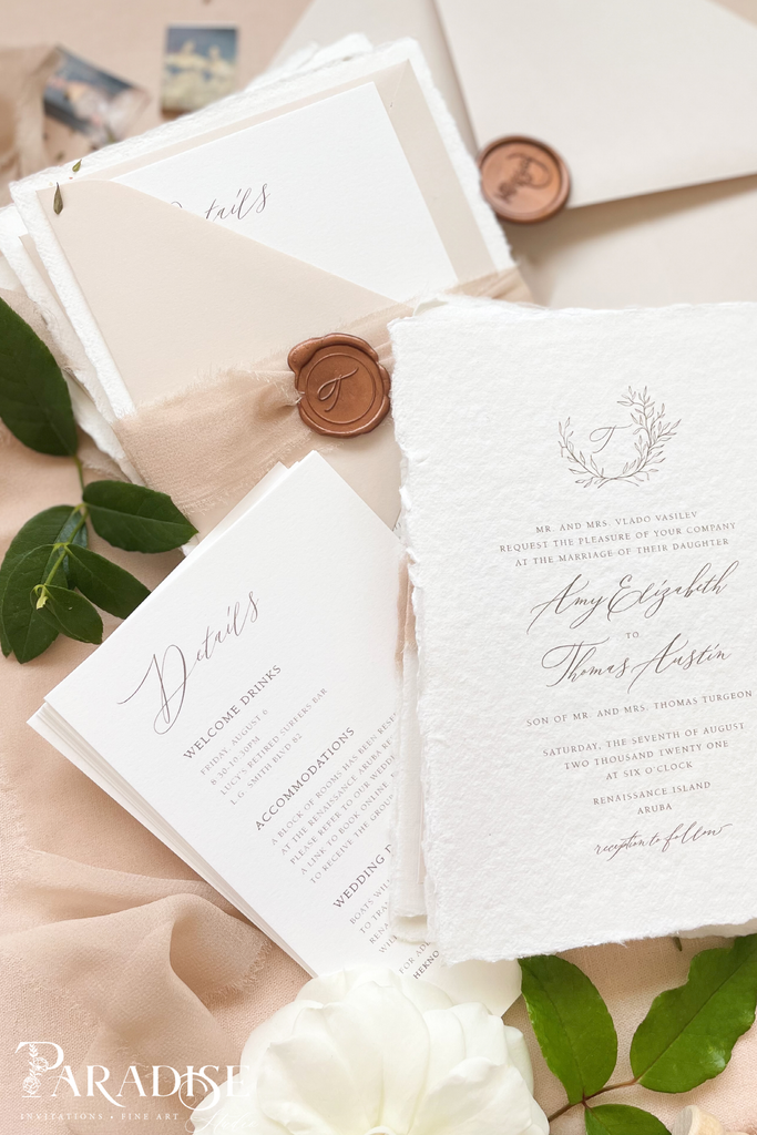 Brianna Handmade Paper Wedding Invitation Sets