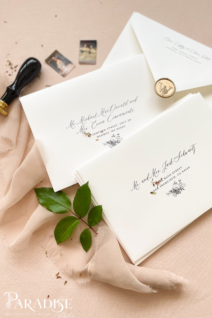 Ivory Envelopes Black Ink Printing