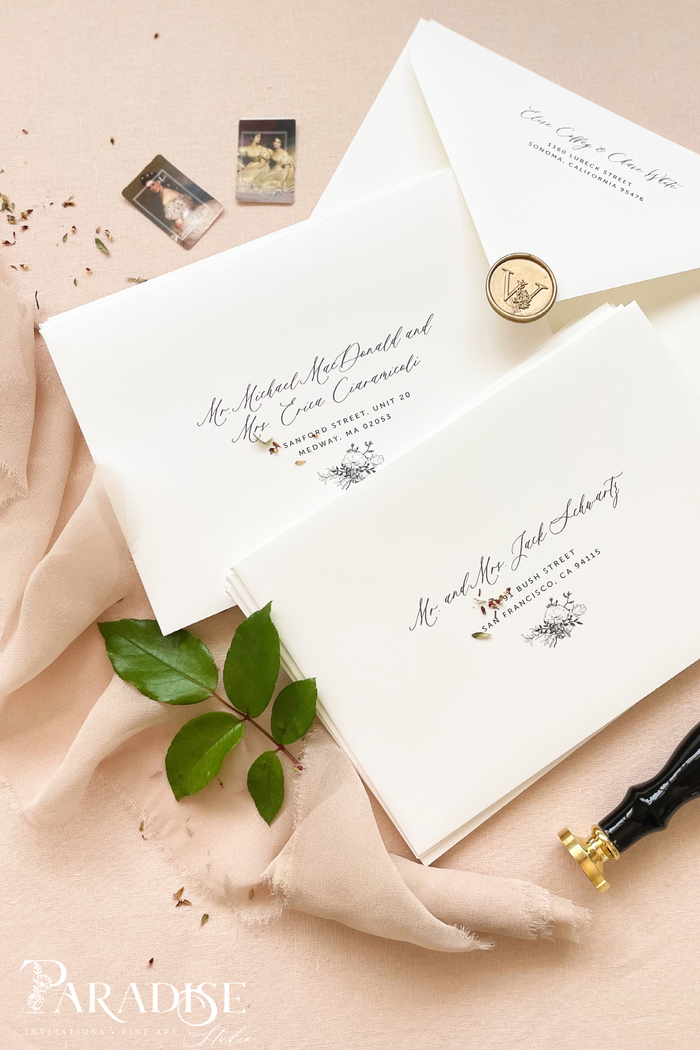 Ivory Envelopes Black Ink Printing