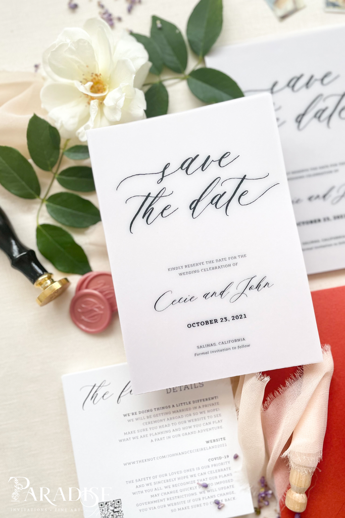 Lily Vellum Save the Date Cards