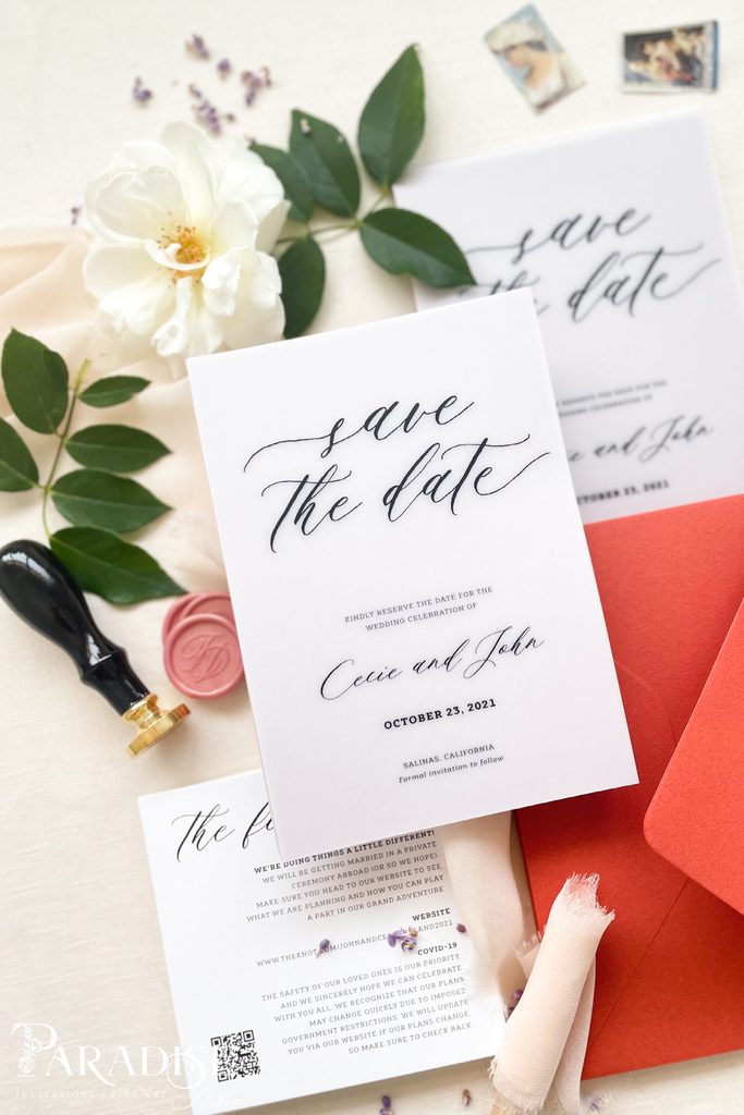 Lily Vellum Save the Date Cards