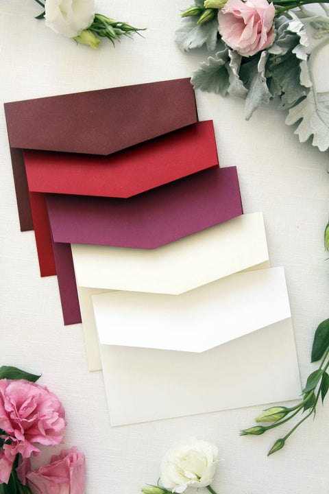 Burgundy, Red and Ivory Envelopes