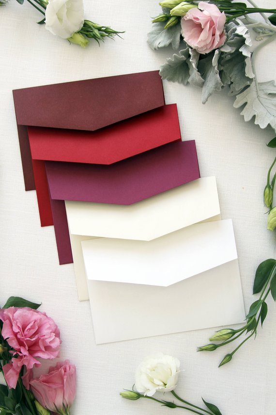 Burgundy, Red and Ivory Envelopes