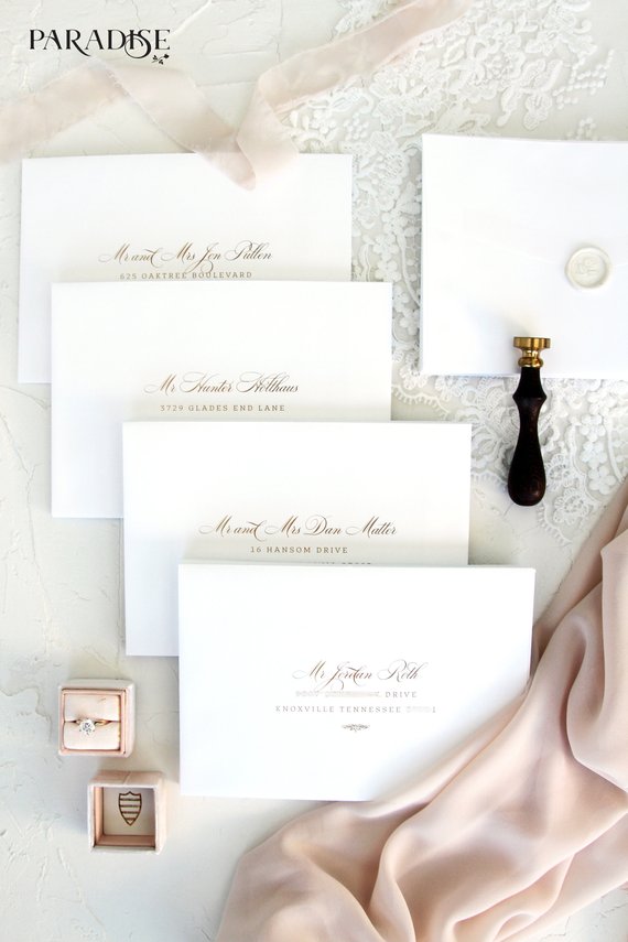 Elegant Golden Ink Envelopes