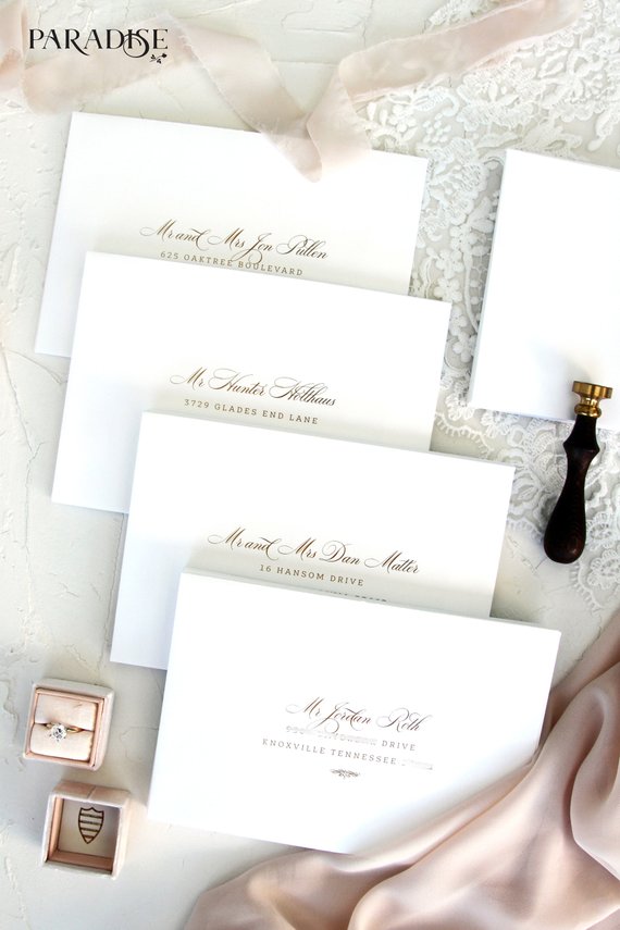 Elegant Golden Ink Envelopes